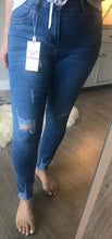 Load image into Gallery viewer, Blue Ripped Skinny Jeans (Size 6 Left)
